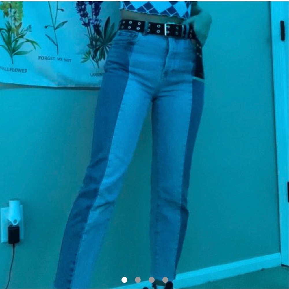 Pacsun colorblock mom jeans high rise straight